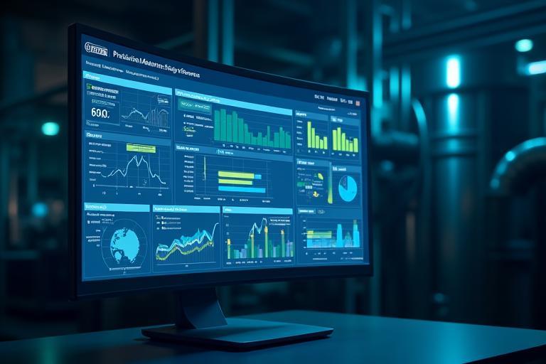 Dashboard view of a predictive maintenance system predicting equipment failure